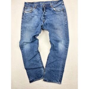 Levis 501 Original Jeans Y2K Style  Mens 40x32  Distressed/Festival Faded Denim